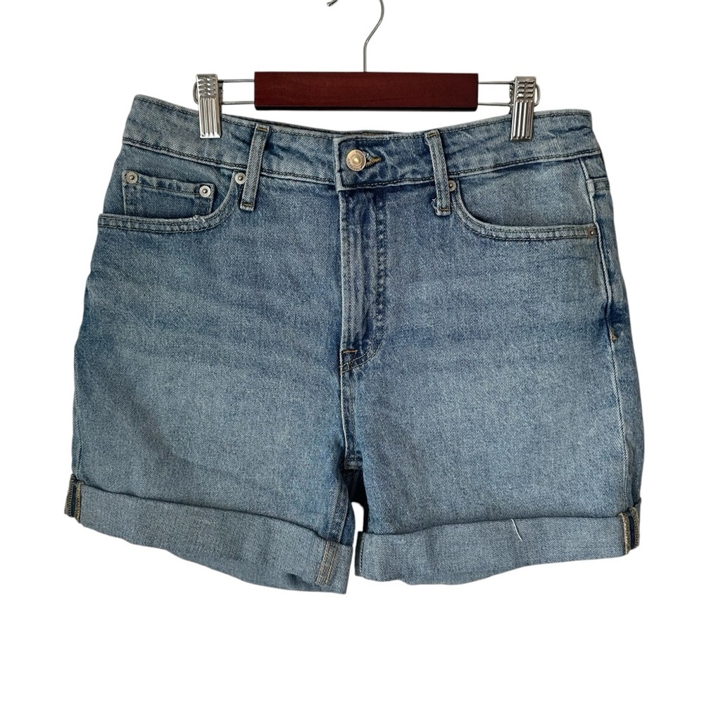 Free Assembly Women’s Light Denim Cuffed High Waist Jean Shorts Size 6